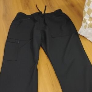Black Cargo Pants with Elastic Waistband